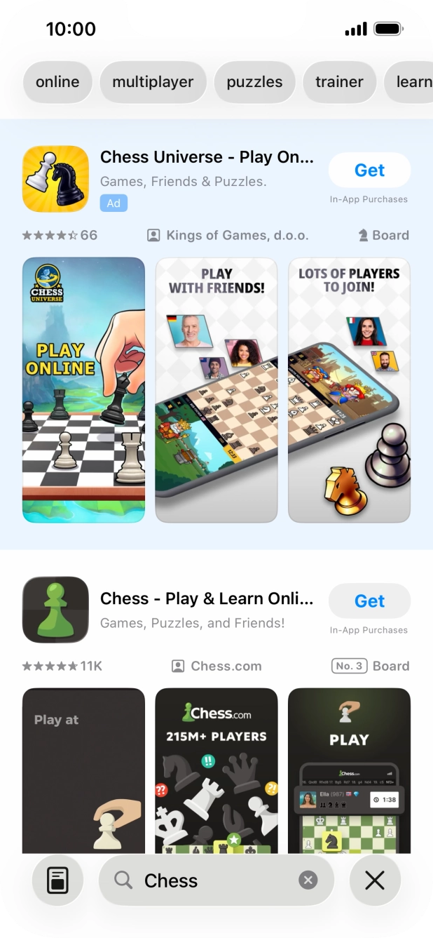 Press the required app. Press the required app.
