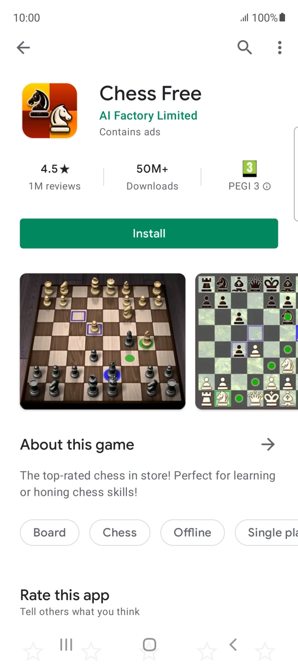 Press Install and follow the instructions on the screen to install the app.