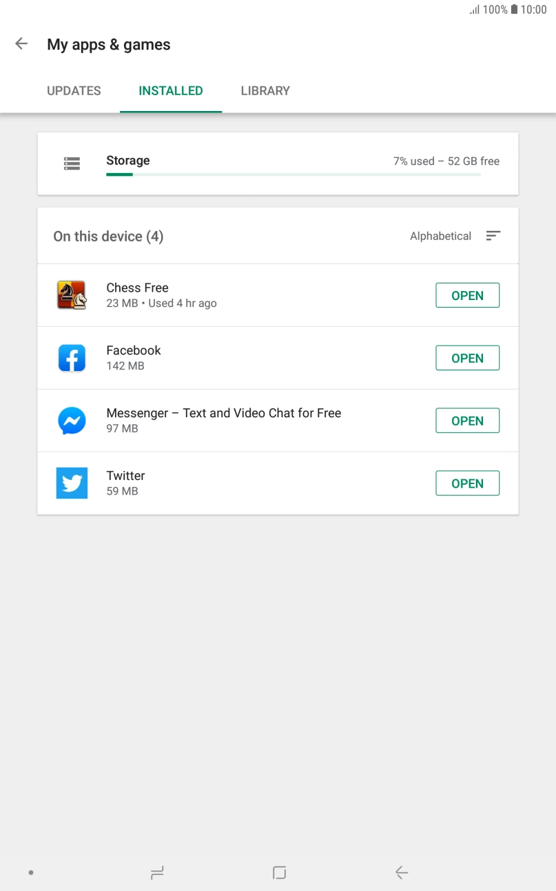 Press the required app.
