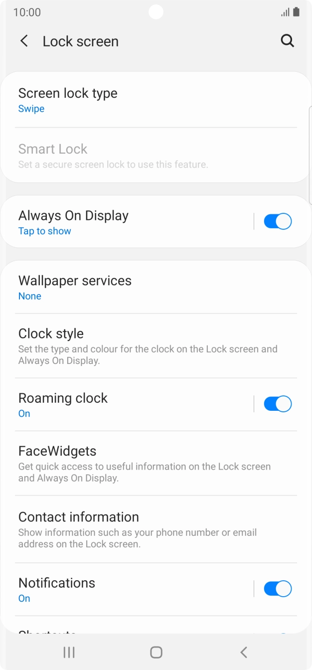 Press Screen lock type. Press Screen lock type.