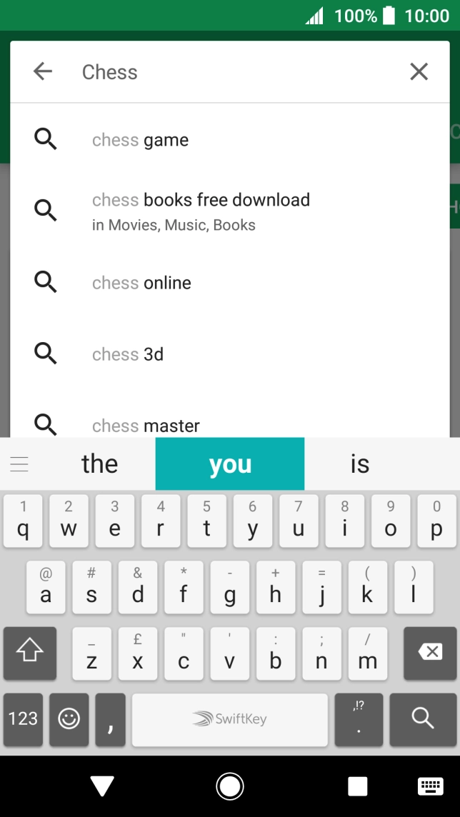 Key in the name or subject of the required app and press the search icon.