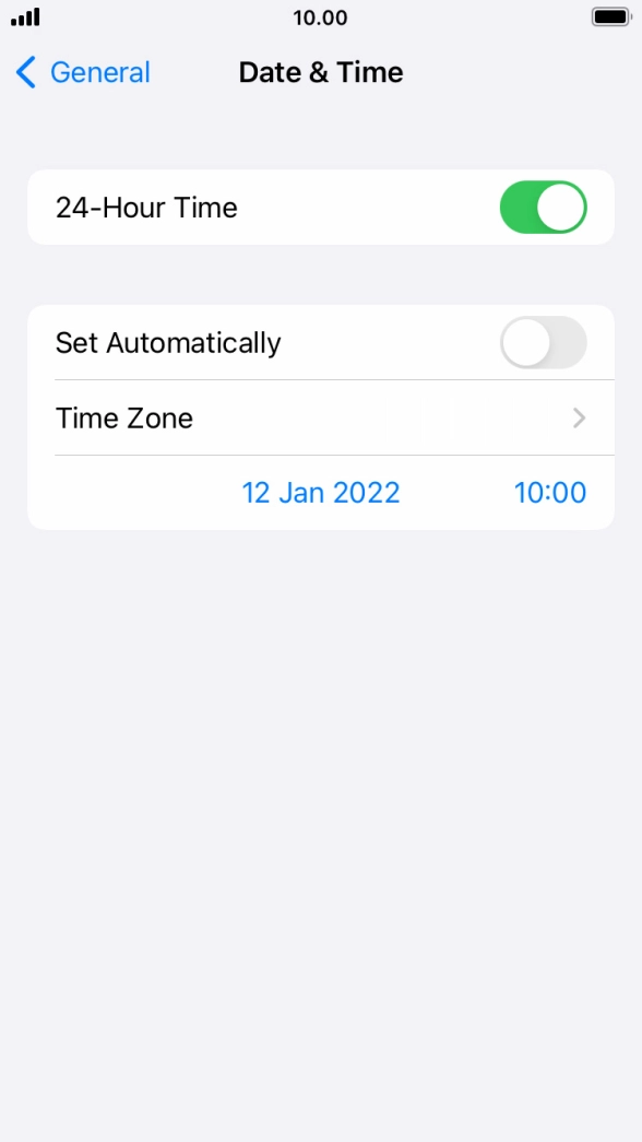 Press the indicator next to 'Set Automatically' to turn on the function.