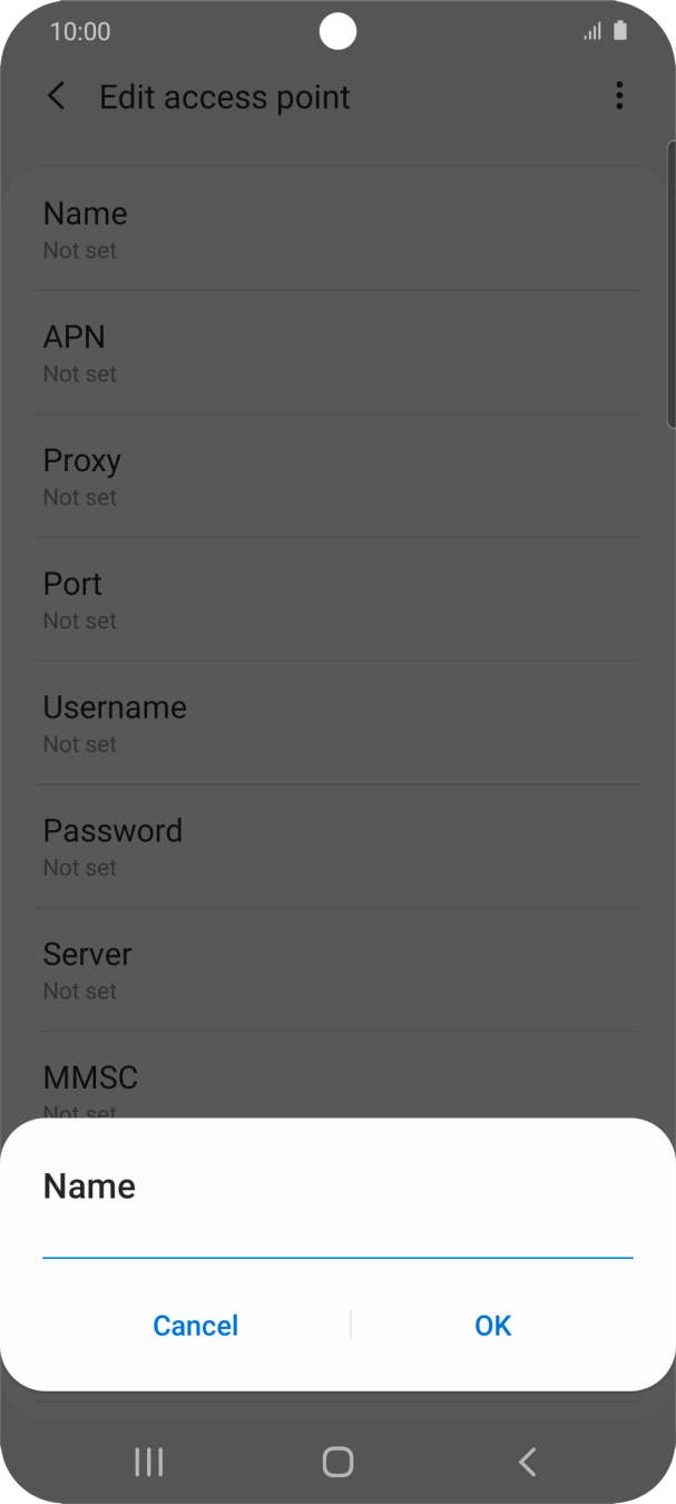 Key in O2 UK Internet and press OK. Key in O2 UK Internet and press OK.