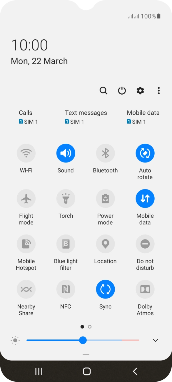Press the settings icon. Press the settings icon.