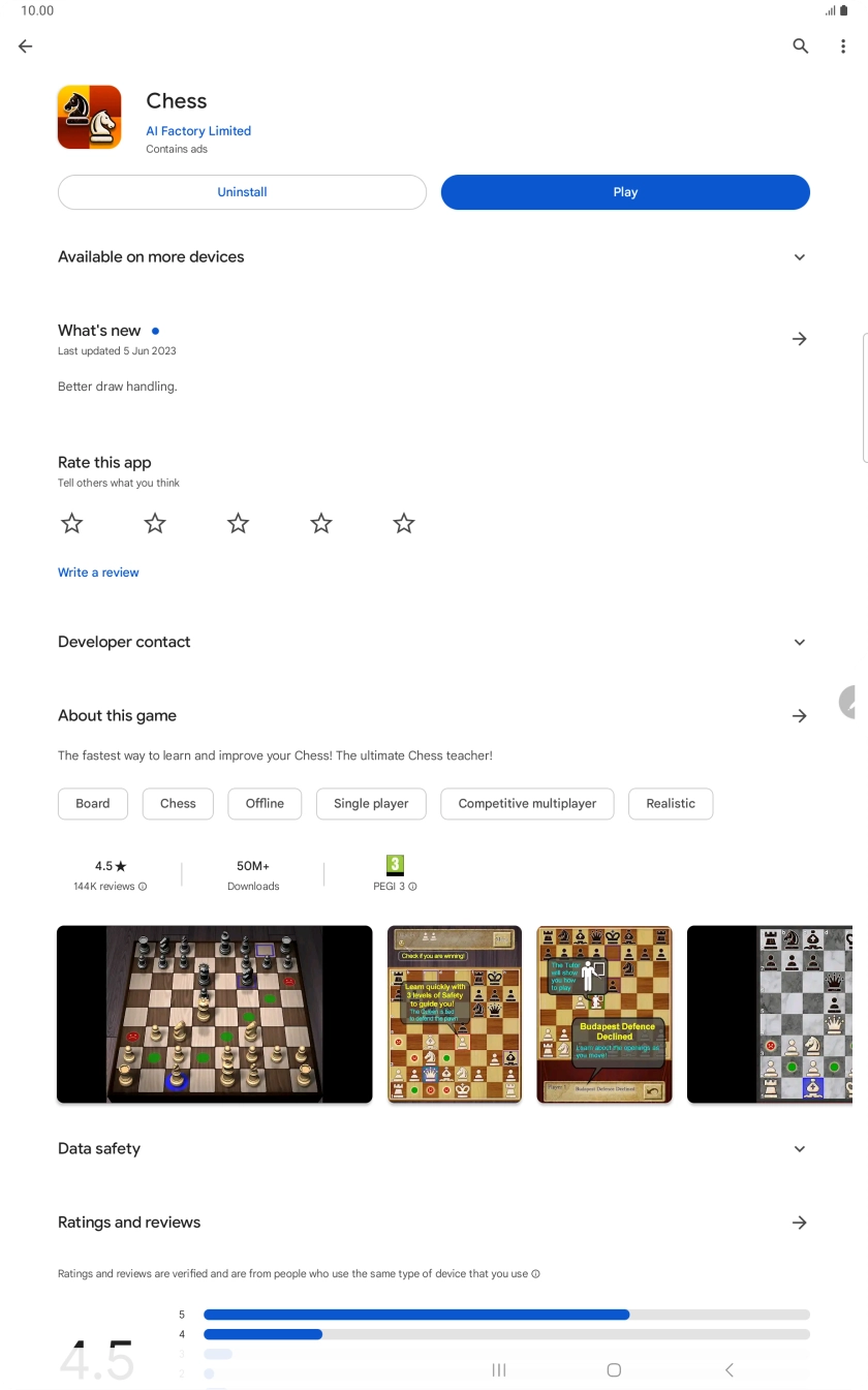 Press Uninstall.