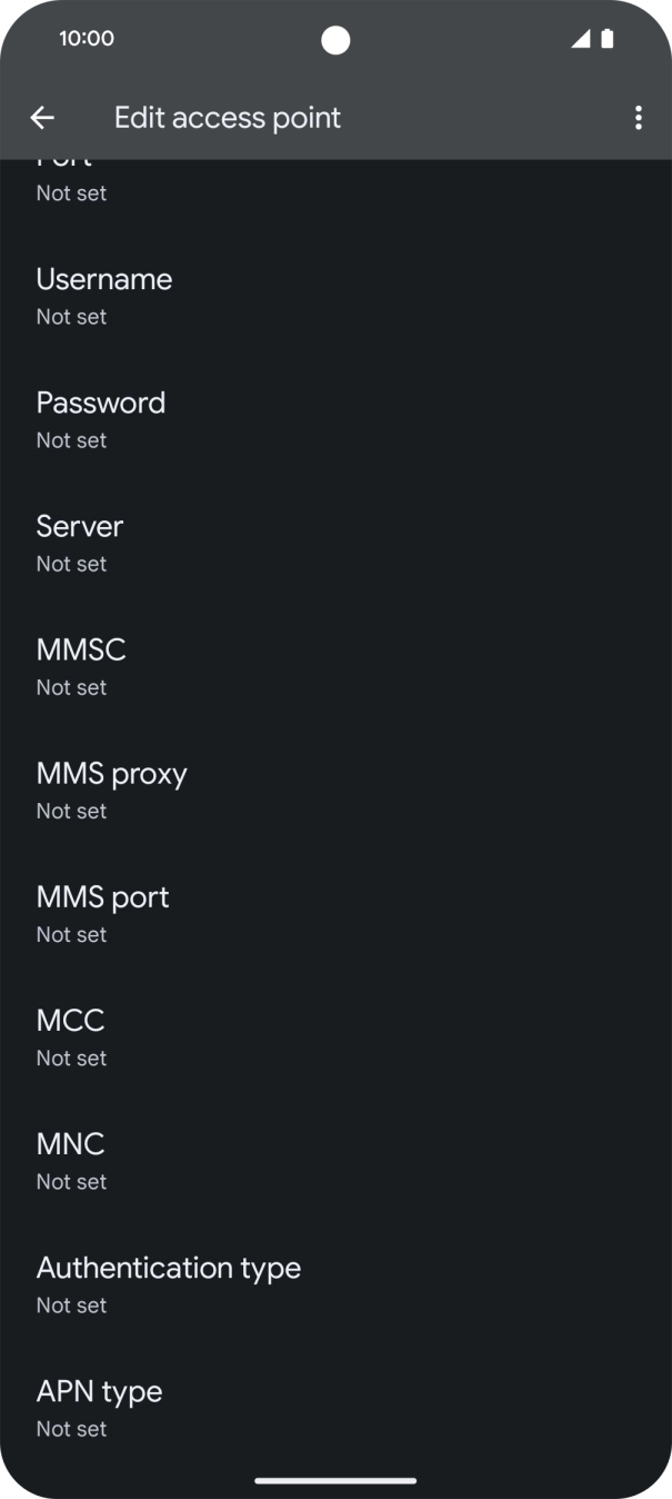 Press MMS port. Press MMS port.