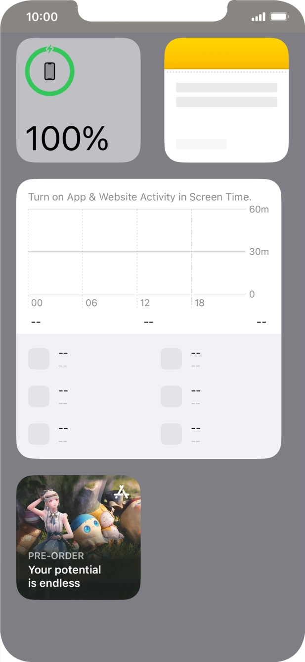 Press and hold the required widget until a pop-up menu is displayed. Press and hold the required widget until a pop-up menu is displayed.