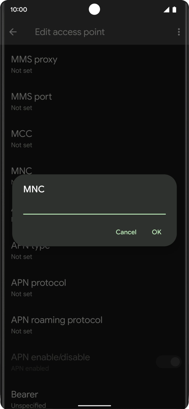 Key in 10 and press OK. Key in 10 and press OK.