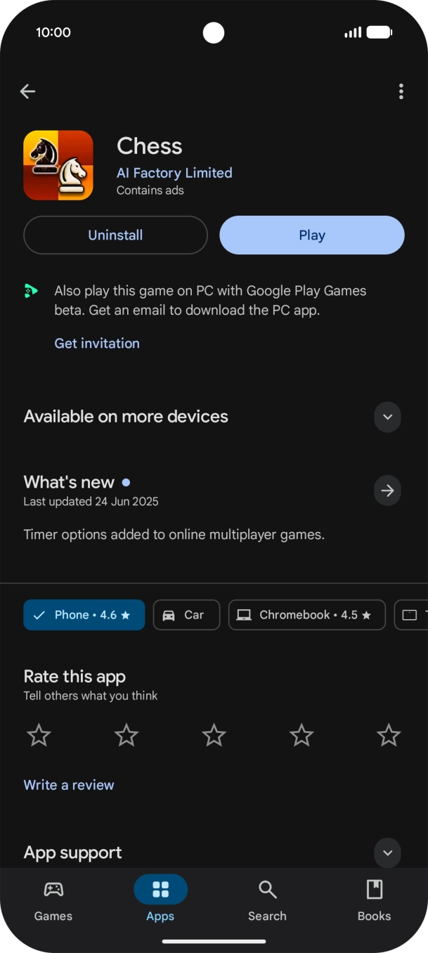 Press Uninstall.