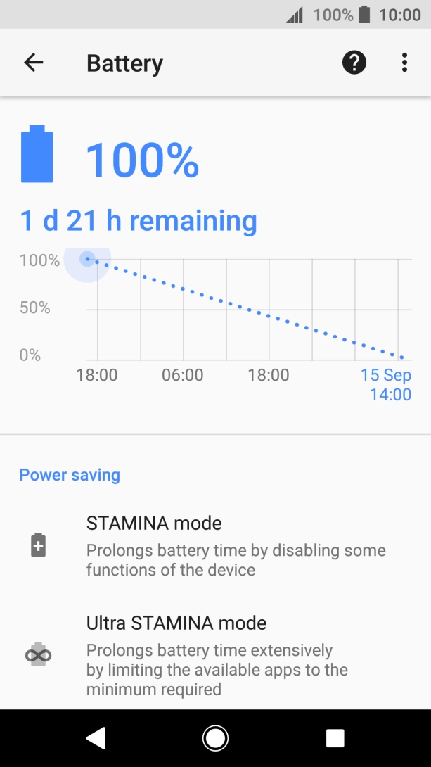 Press the required setting.
