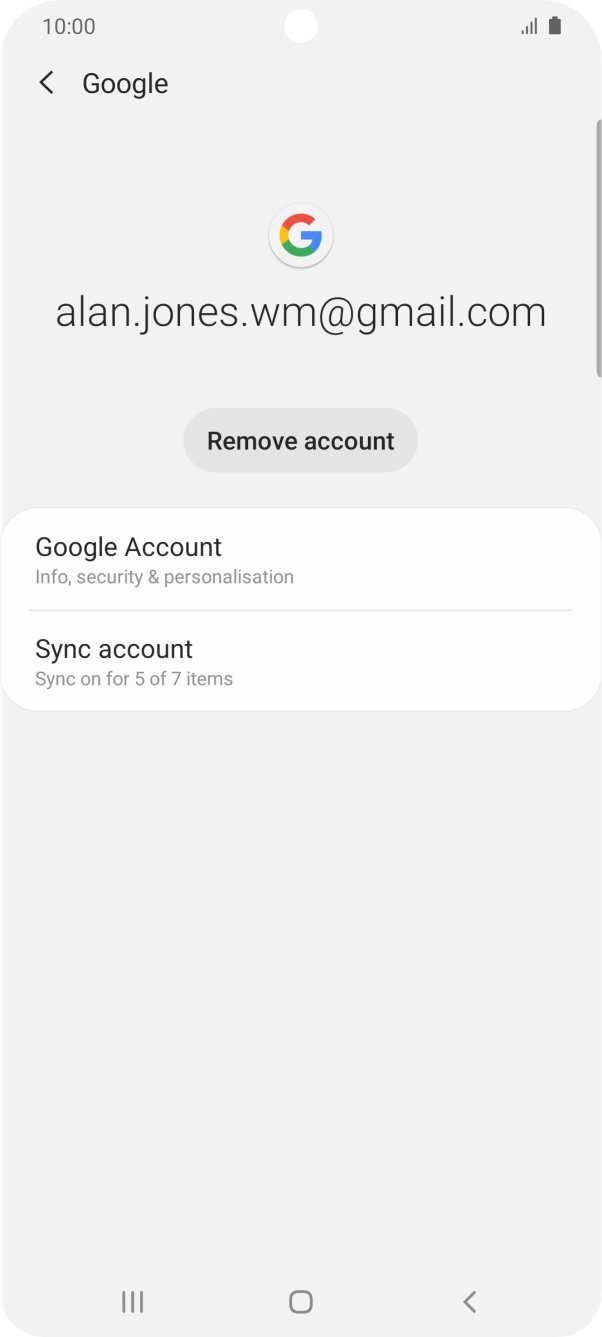 Press Sync account.