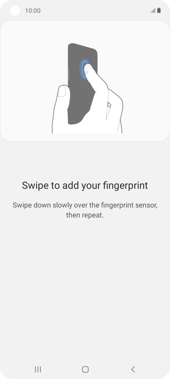 Follow the instructions on the screen to create the phone lock code using your fingerprint. Follow the instructions on the screen to create the phone lock code using your fingerprint.