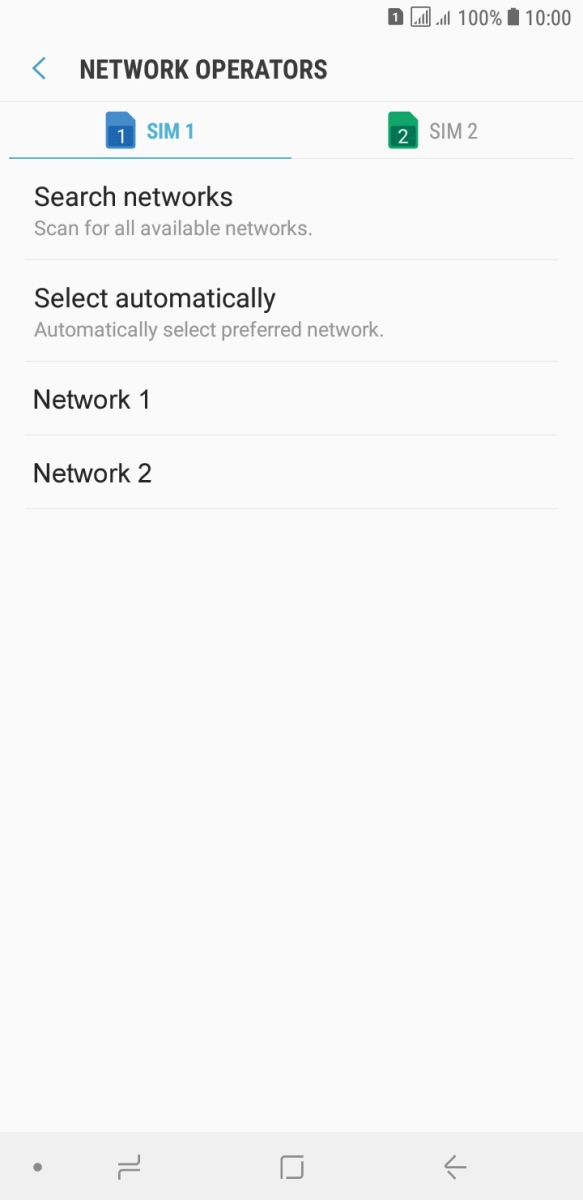 Press the required network. Press the required network.