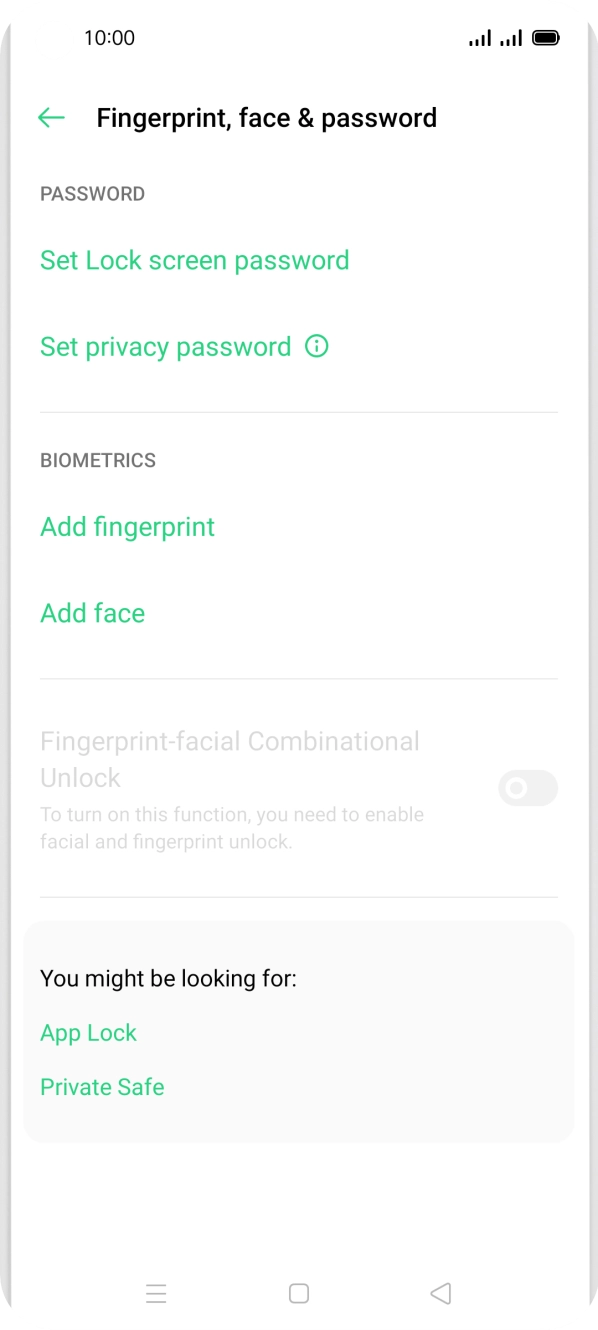 Press Add fingerprint. Press Add fingerprint.