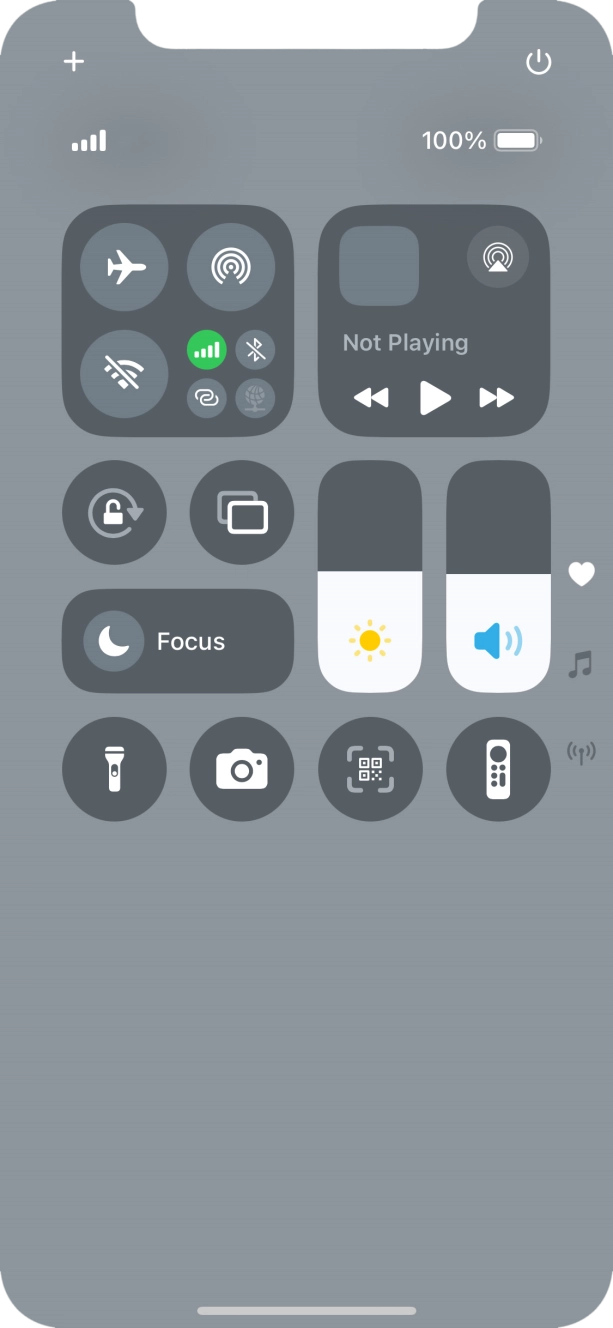 Press the airplane mode icon to turn the function on or off.