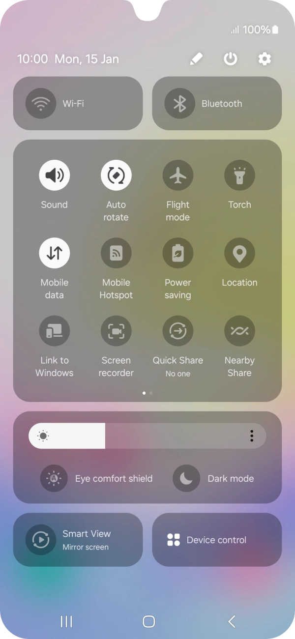 Press the settings icon. Press the settings icon.