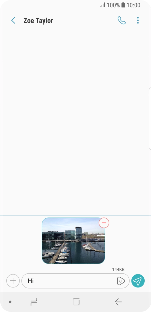 Press the send icon when you've finished your picture message. Press the send icon when you've finished your picture message.