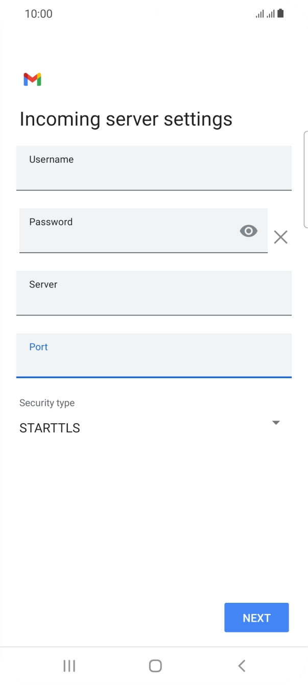 Press the drop down list below 'Security type'. Press the drop down list below 'Security type'.