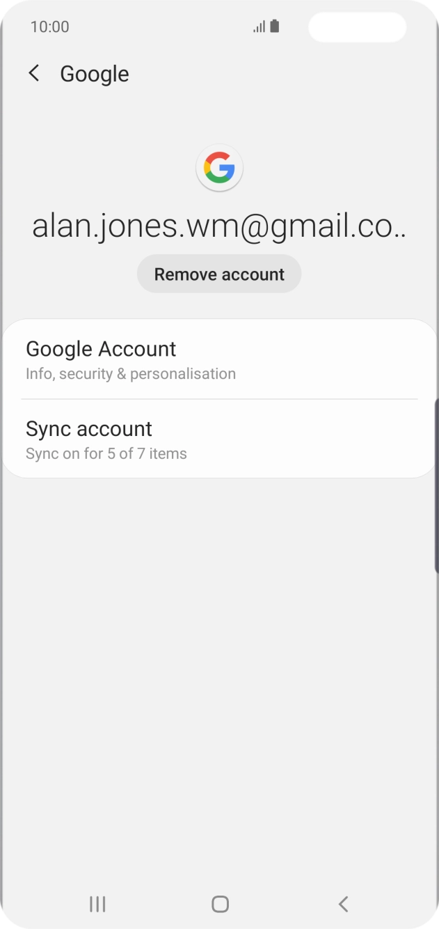 Press Sync account.
