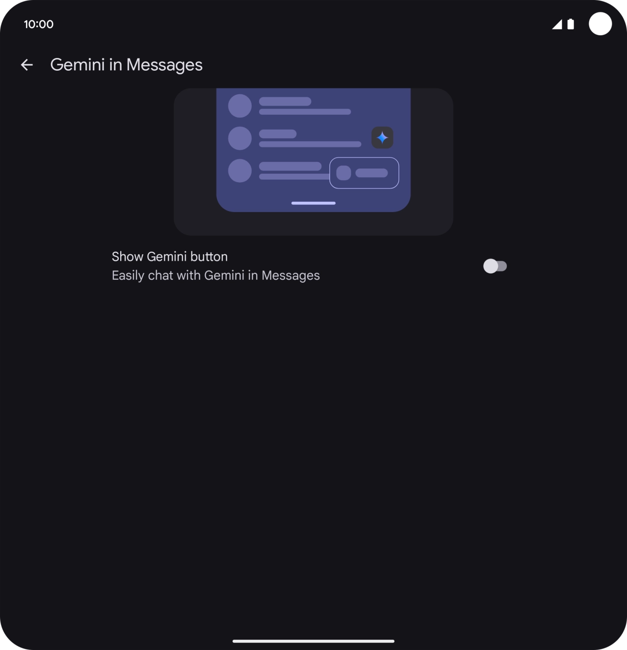 Press the indicator next to 'Show Gemini button' to turn on the function. Press the indicator next to 'Show Gemini button' to turn on the function.