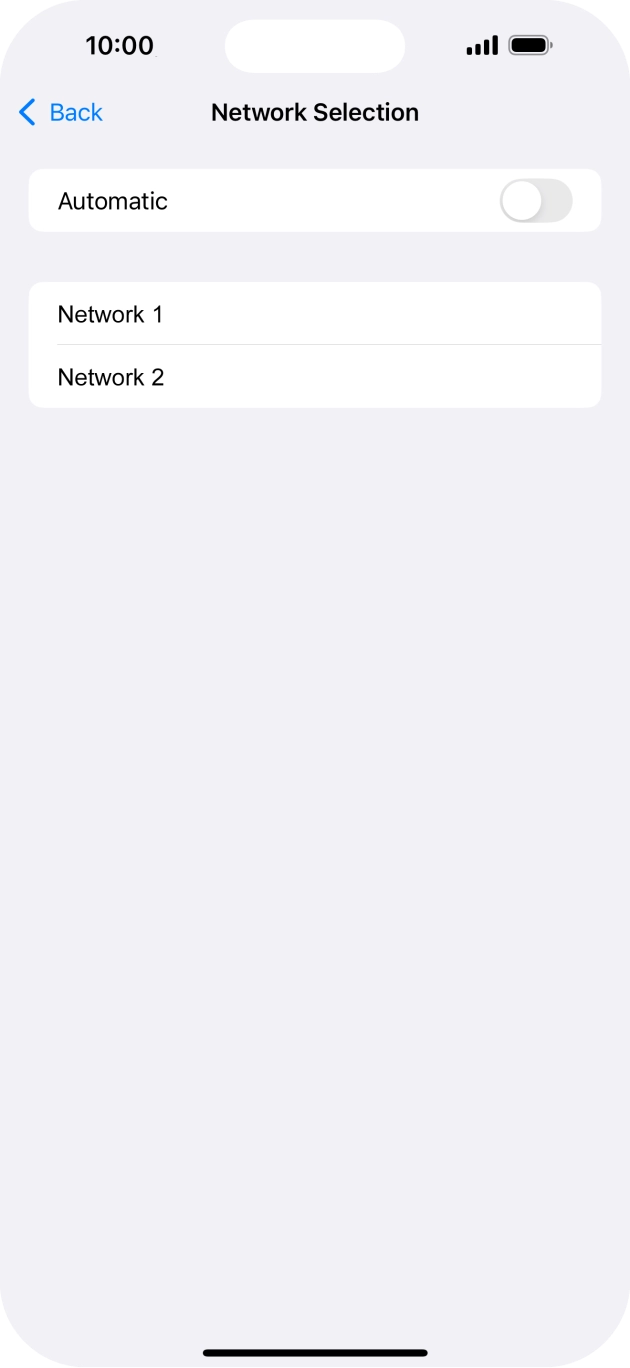 If you turn off the function, press the required network.