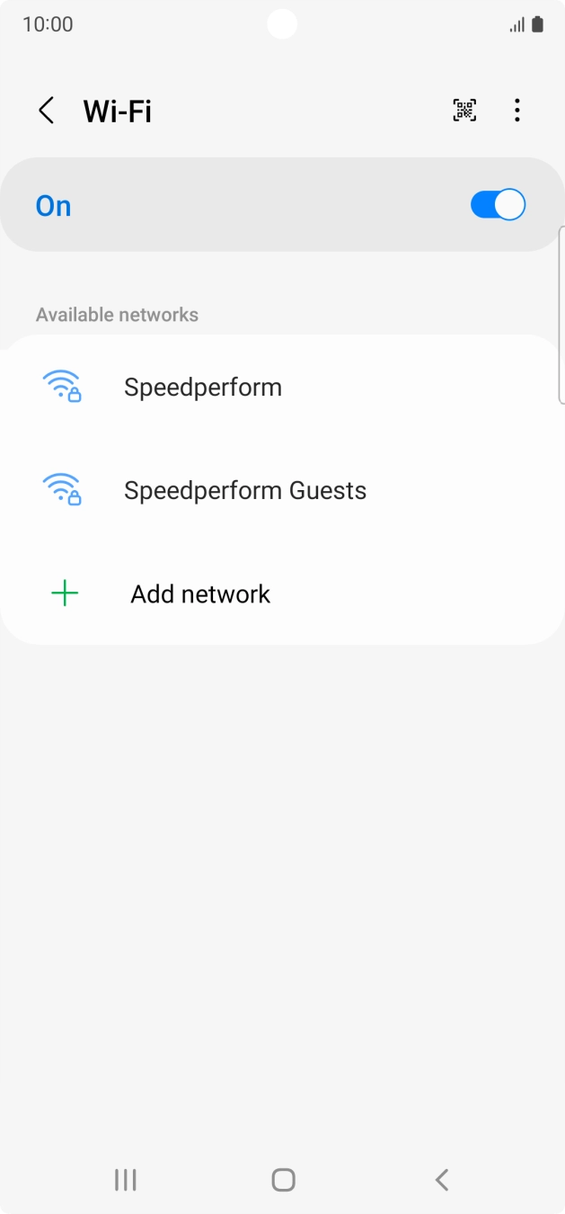 Press the required WiFi network. Press the required WiFi network.