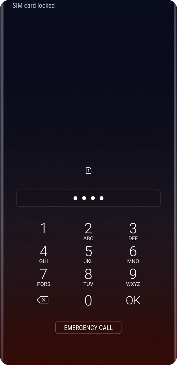 Key in your SIM PIN and press OK. The default SIM PIN is 0000.