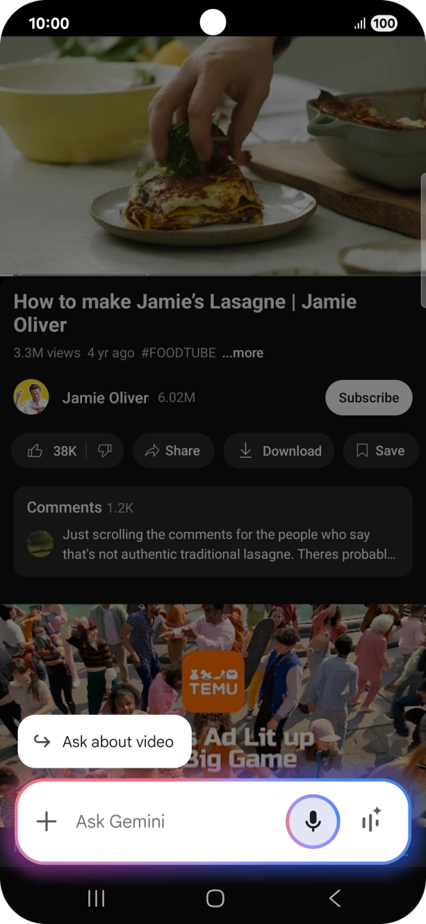 Press Ask about video. Press Ask about video.
