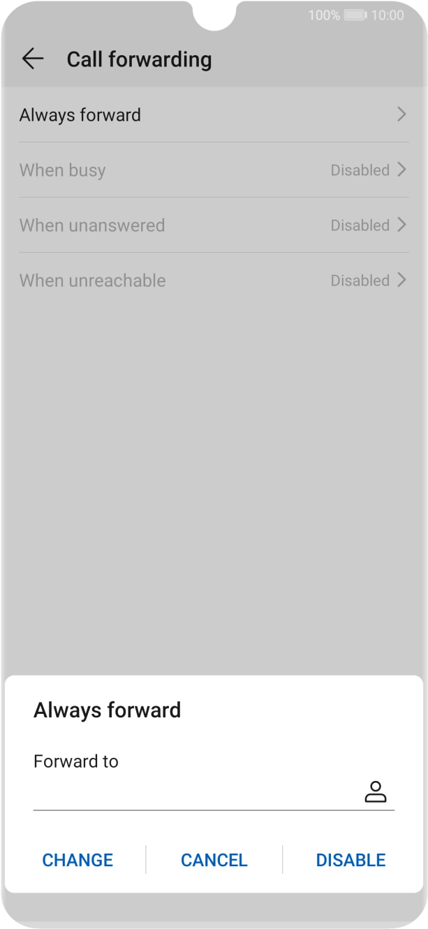 Press DISABLE. Press DISABLE.
