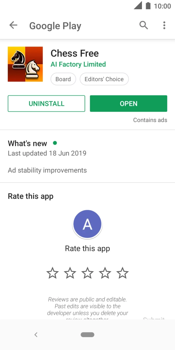 Press UNINSTALL.