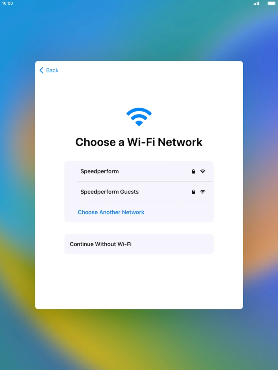 Press the required WiFi network. Press the required WiFi network.