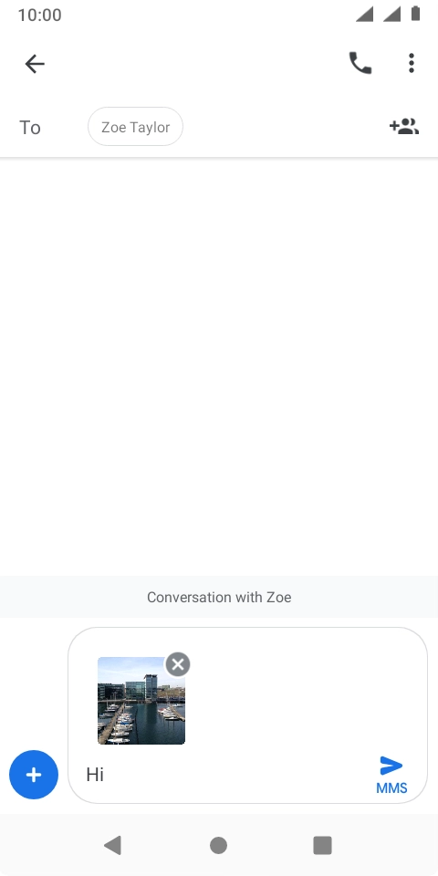 Press the send icon when you've finished your picture message.