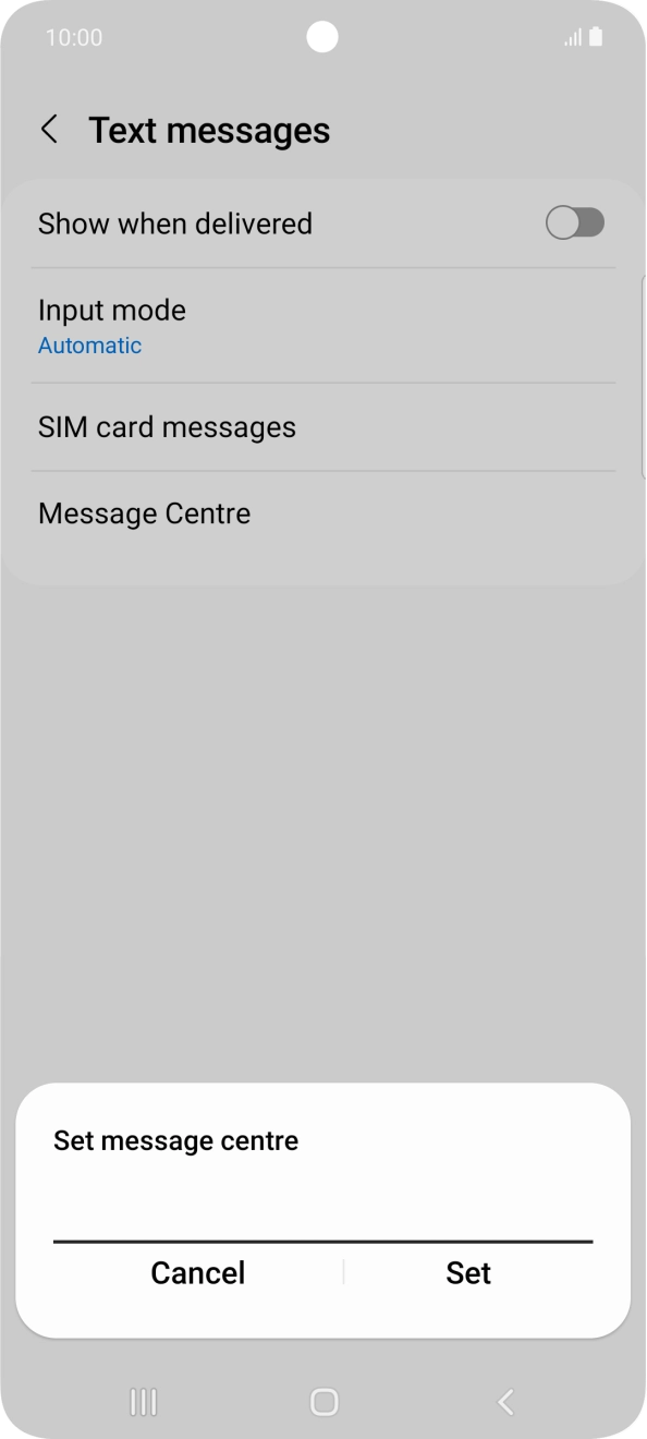 Key in +447802000332 and press Set. Key in +447802000332 and press Set.