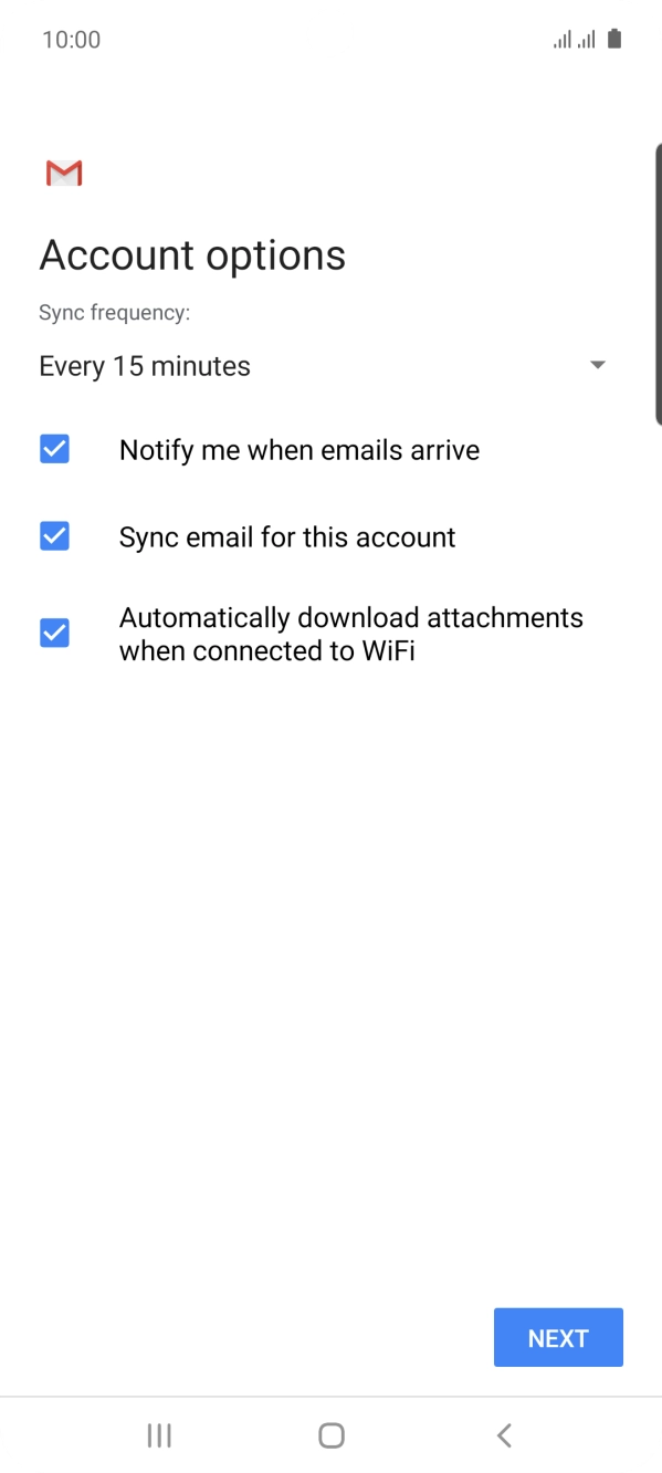 Press the drop down list below 'Sync frequency:'. Press the drop down list below 'Sync frequency:'.