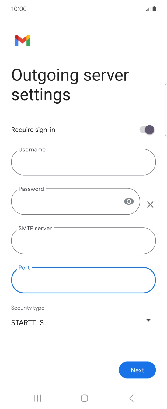 Press the drop down list below 'Security type'. Press the drop down list below 'Security type'.
