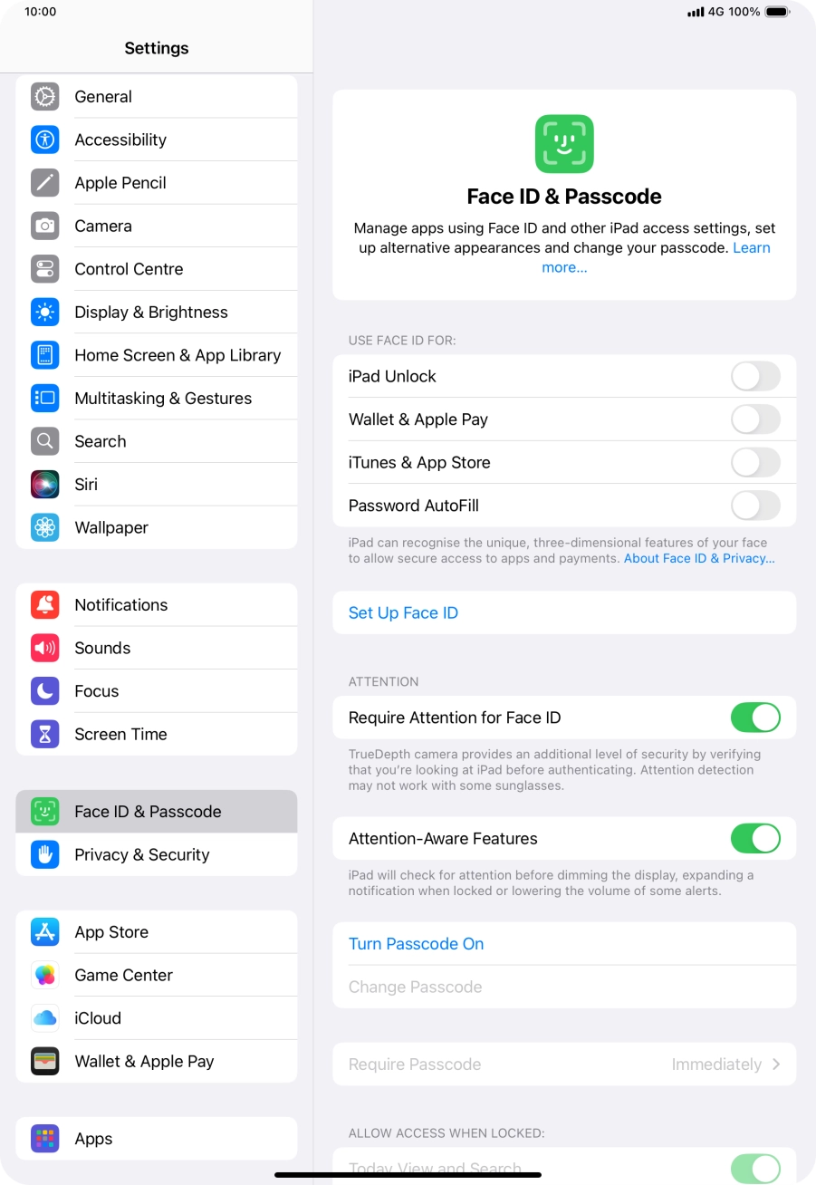 Press Turn Passcode On and key in a lock code of your own choice twice. Press Turn Passcode On and key in a lock code of your own choice twice.