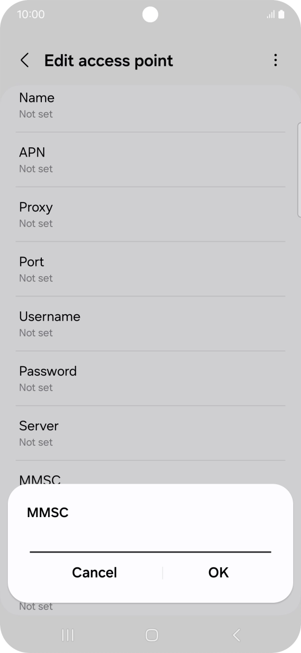 Key in http://mmsc.mms.o2.co.uk:8002 and press OK. Key in http://mmsc.mms.o2.co.uk:8002 and press OK.