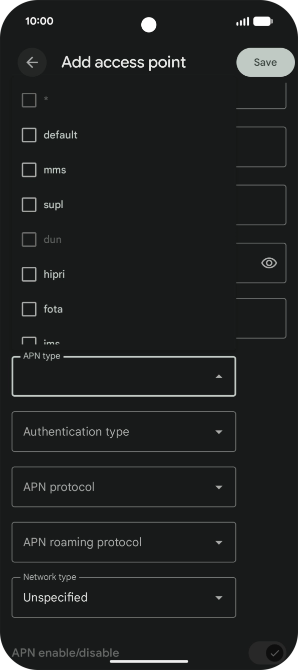 Press default to turn on the setting. Press default to turn on the setting.