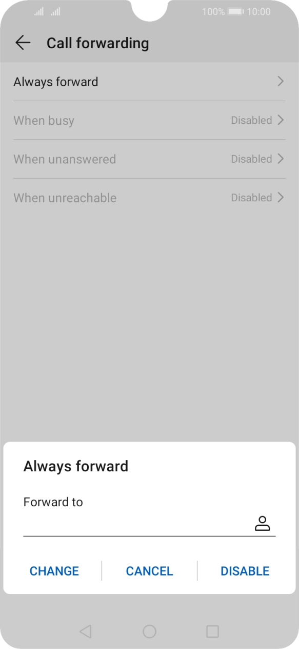 Press DISABLE.