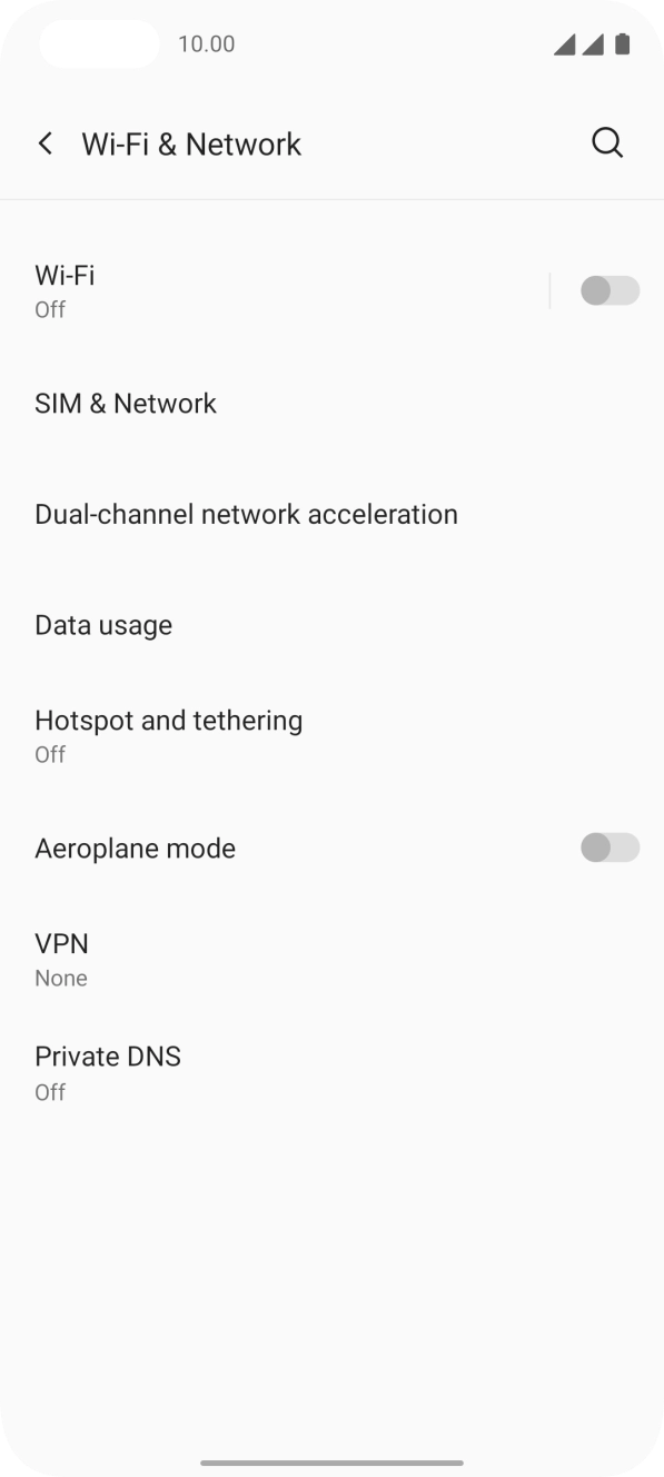 Press Data usage.