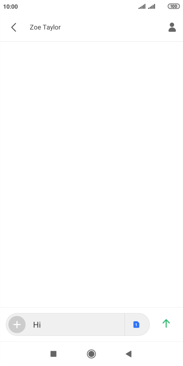 Press the send icon when you've finished your text message.