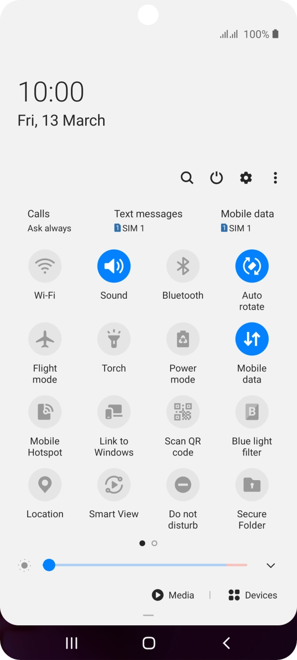 Press the power off icon.