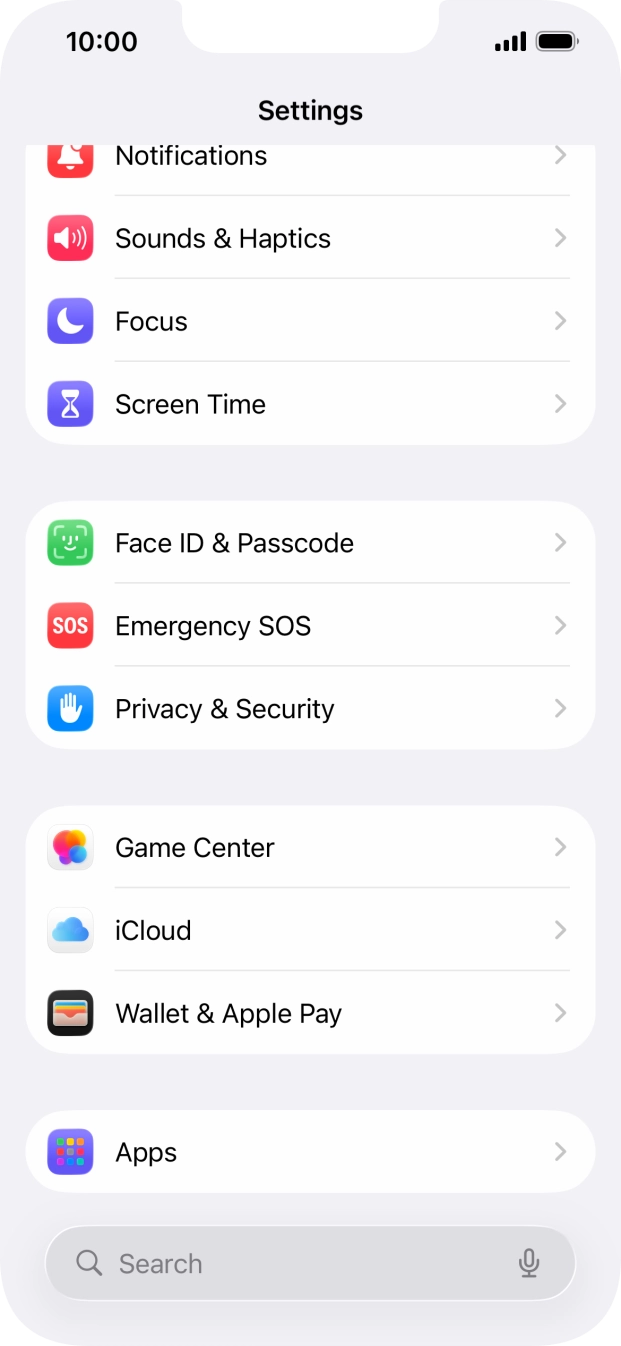 Press Face ID & Passcode.