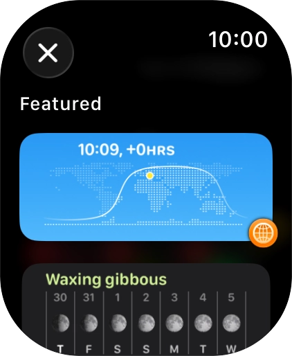 Press the required widget. Press the required widget.