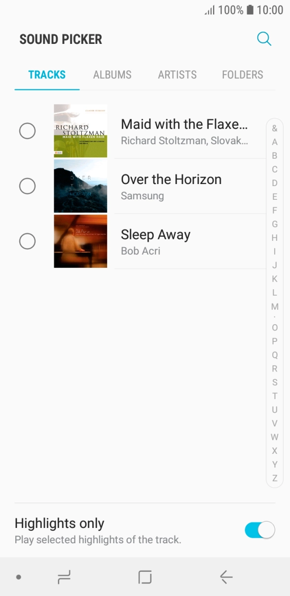 Press the required ring tones to hear them.
