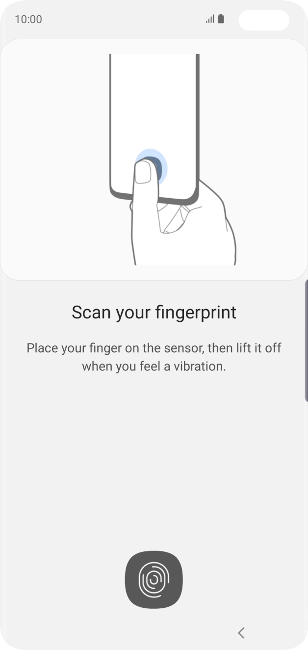 Follow the instructions on the screen to create the phone lock code using your fingerprint. Follow the instructions on the screen to create the phone lock code using your fingerprint.