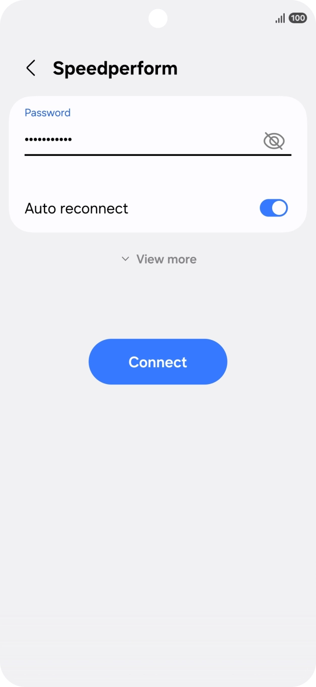 Key in the password for the WiFi network and press Connect.