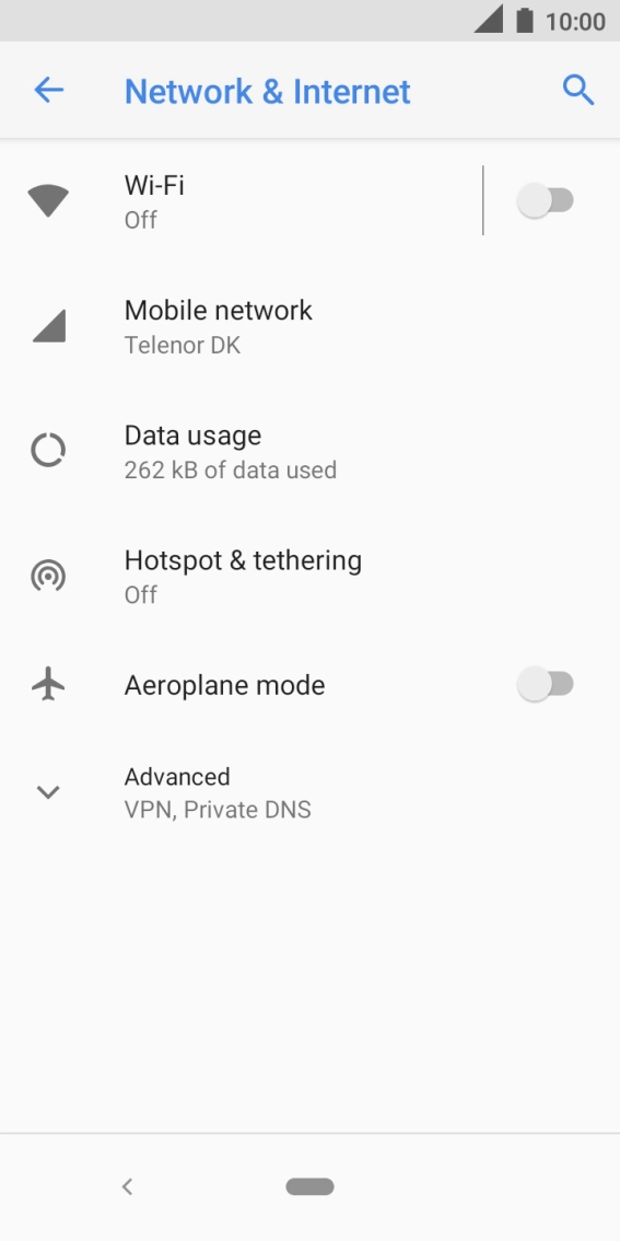 Press Mobile network. Press Mobile network.