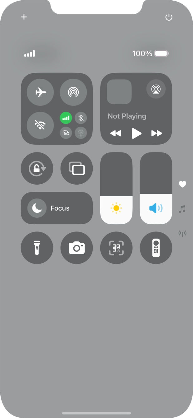 Press the flight mode icon to turn the function on or off. Press the flight mode icon to turn the function on or off.