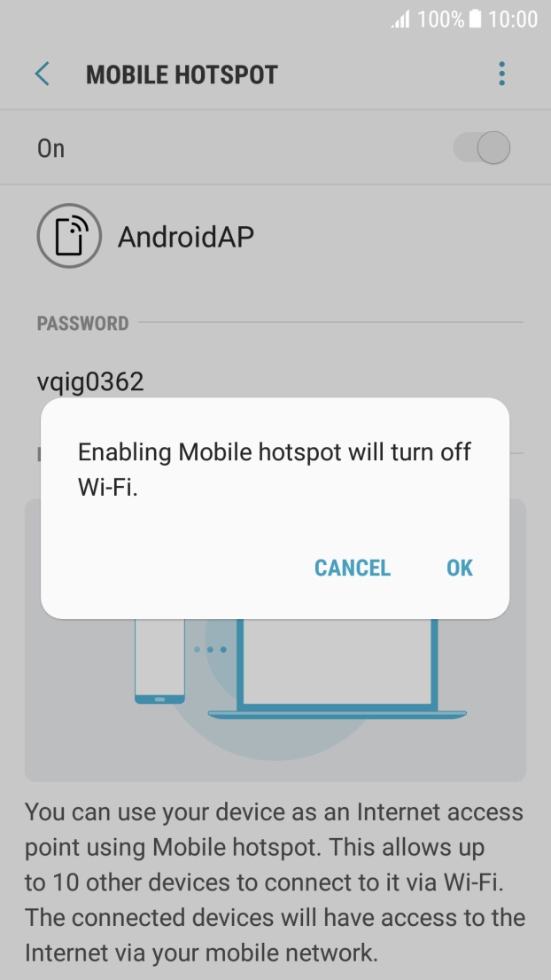 If WiFi is turned on, press OK. If WiFi is turned on, press OK.